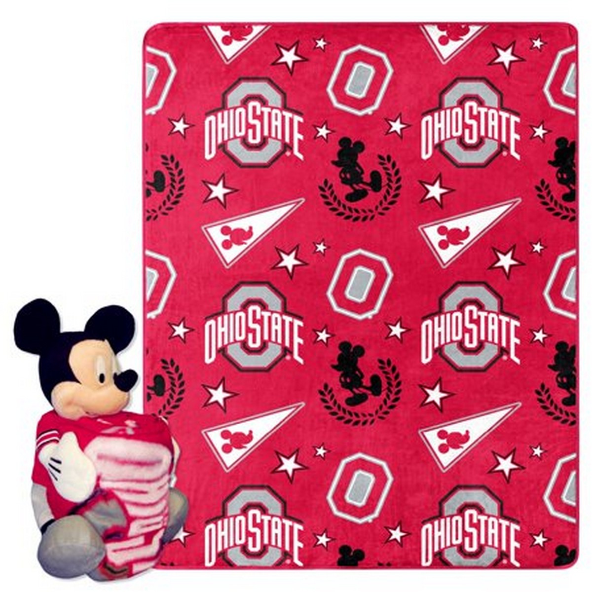 Northwest NCAA Pennant Mickey Hugger Pillow & Silk Touch Throw Set