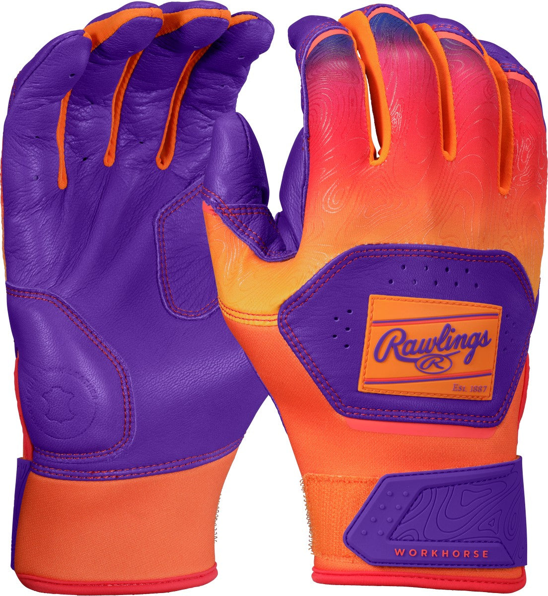 Rawlings Youth Workhorse Funburst Baseball Batting Gloves