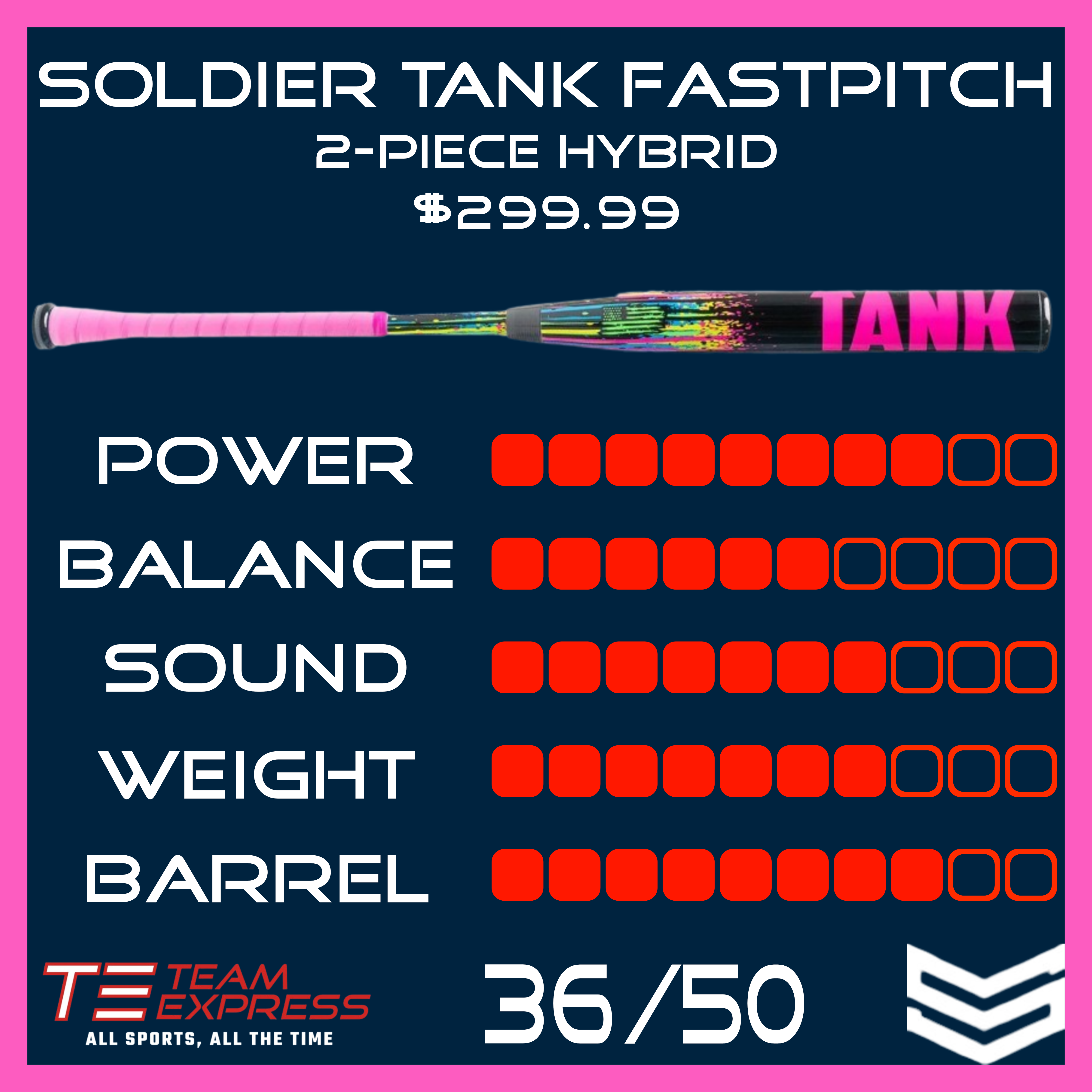 Soldier 2026 Tank Drip Collection Fastpitch Bat