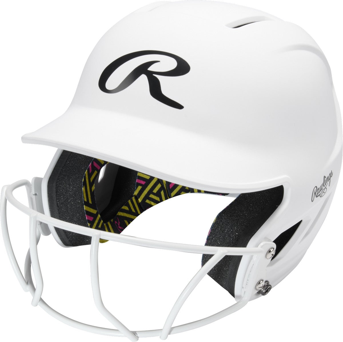 Rawlings Coolflo Max Highlighter Series Youth Batting Helmet with Softball Face Guard