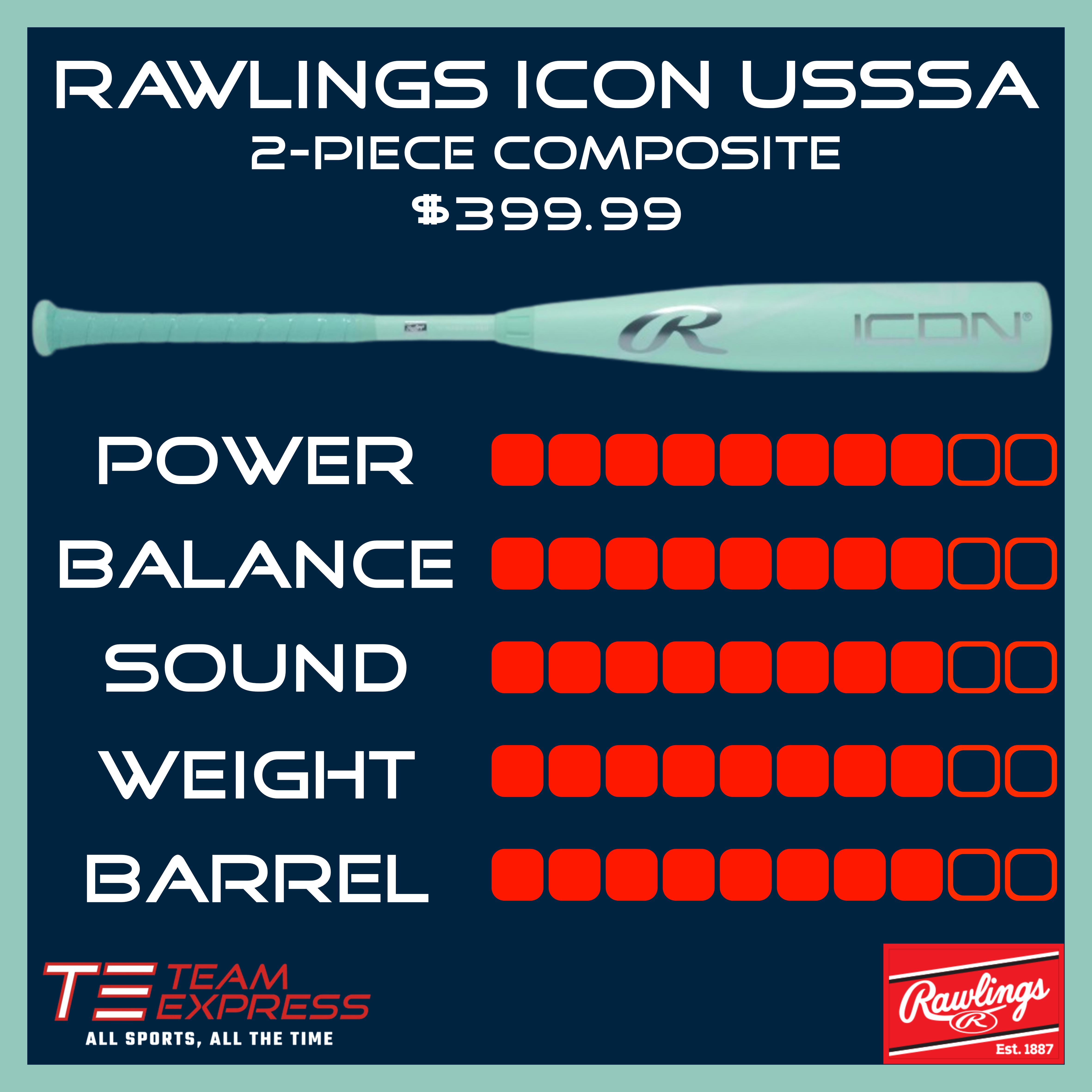 Rawlings 2026 Icon USSSA Baseball Bat