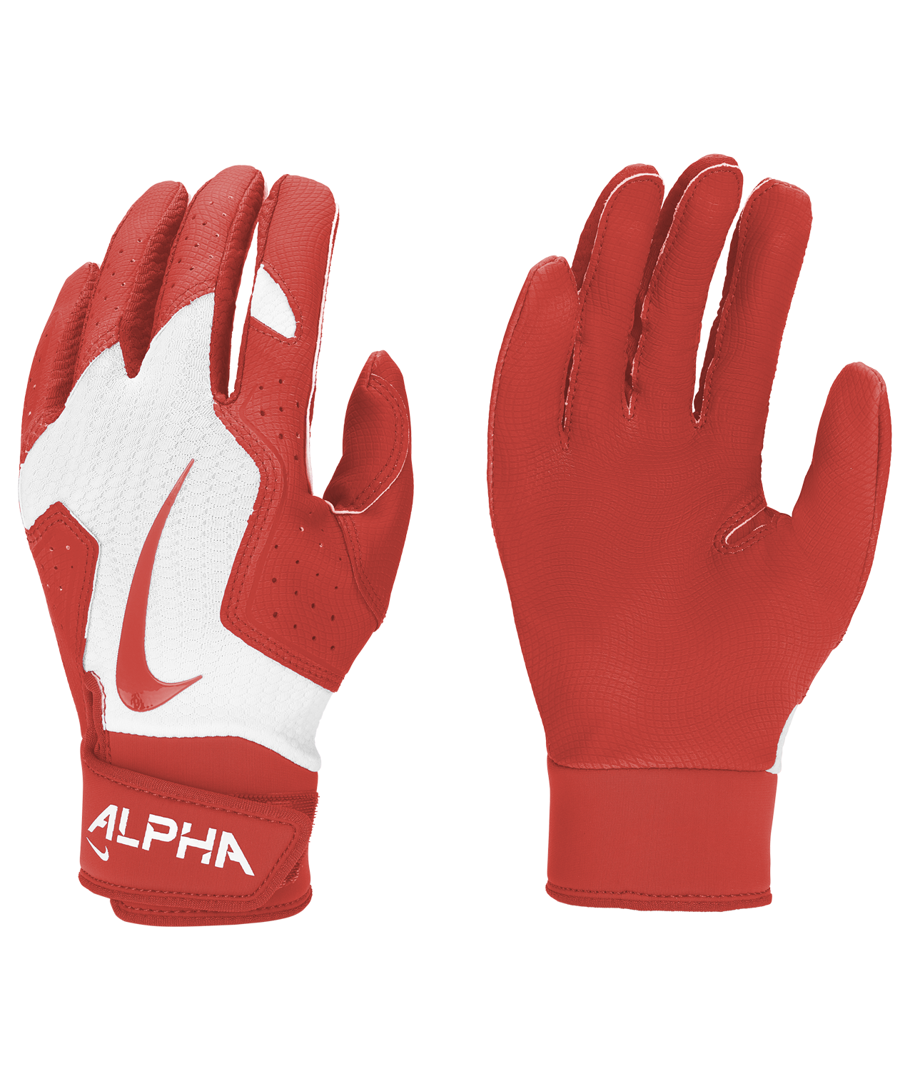 Nike Adult Alpha 2.0 Baseball Batting Gloves - White