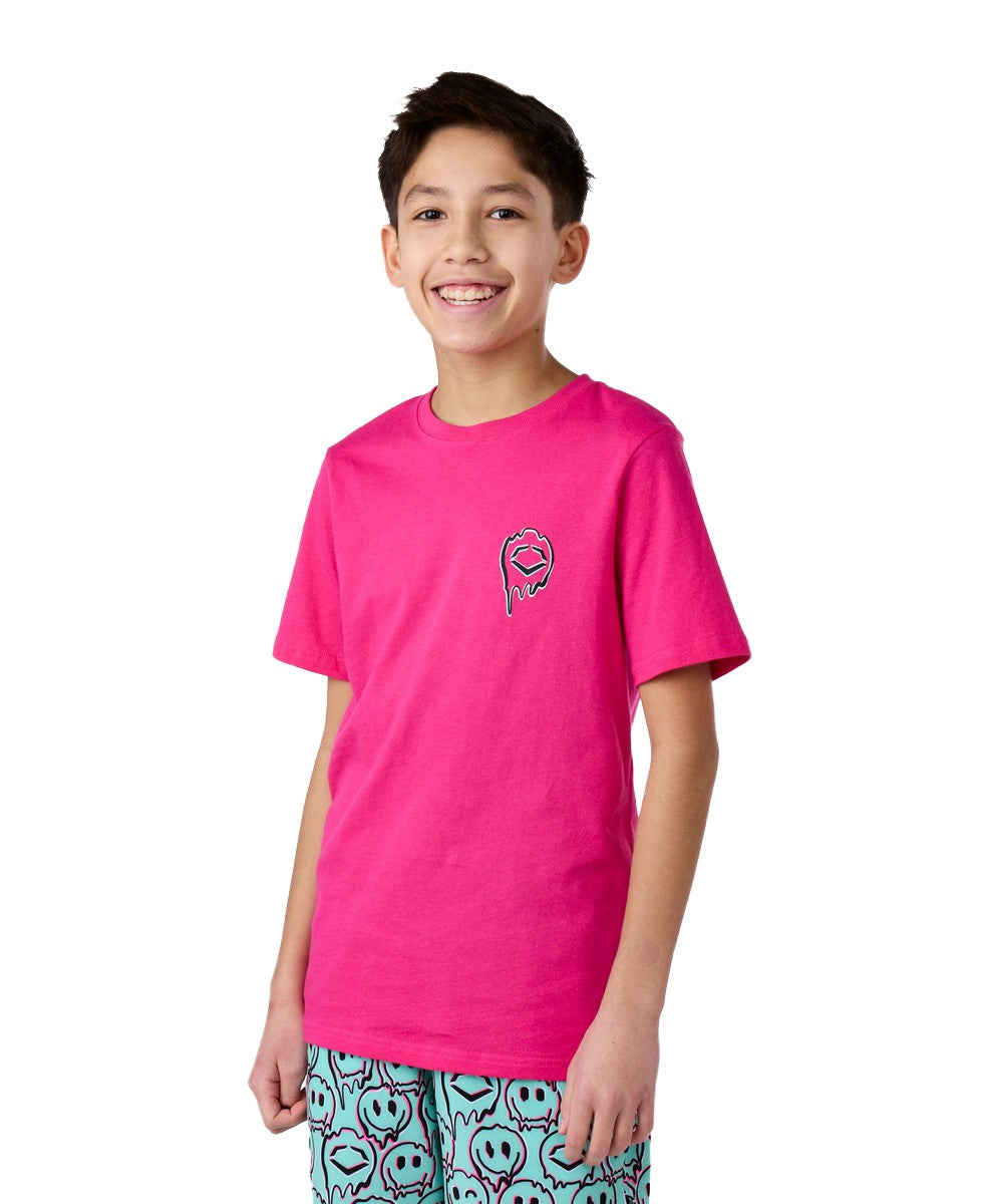 EvoShield Youth Happy Melt Pink Graphic Cotton Tee