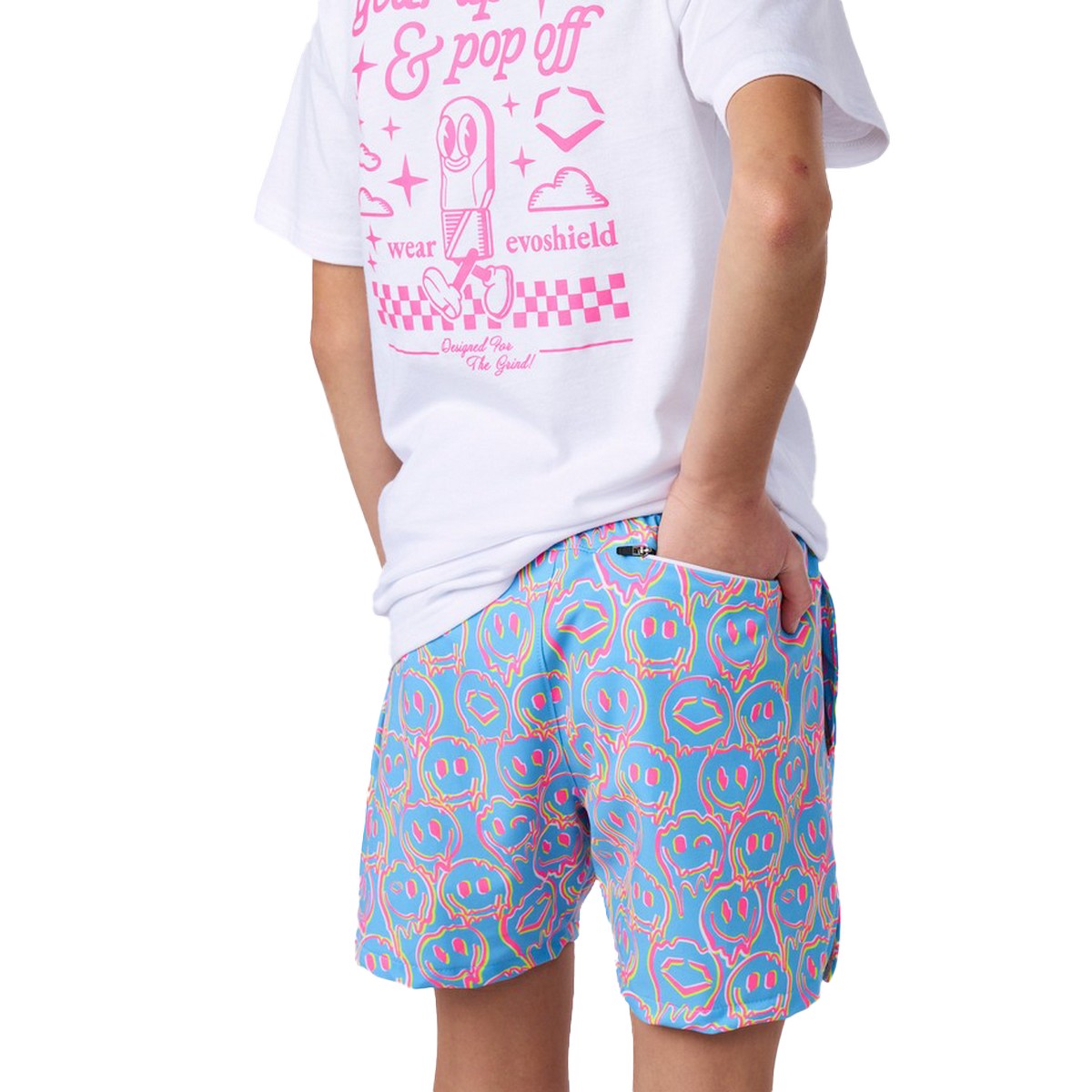 EvoShield Youth Happy Melt Victory Blue Woven Shorts