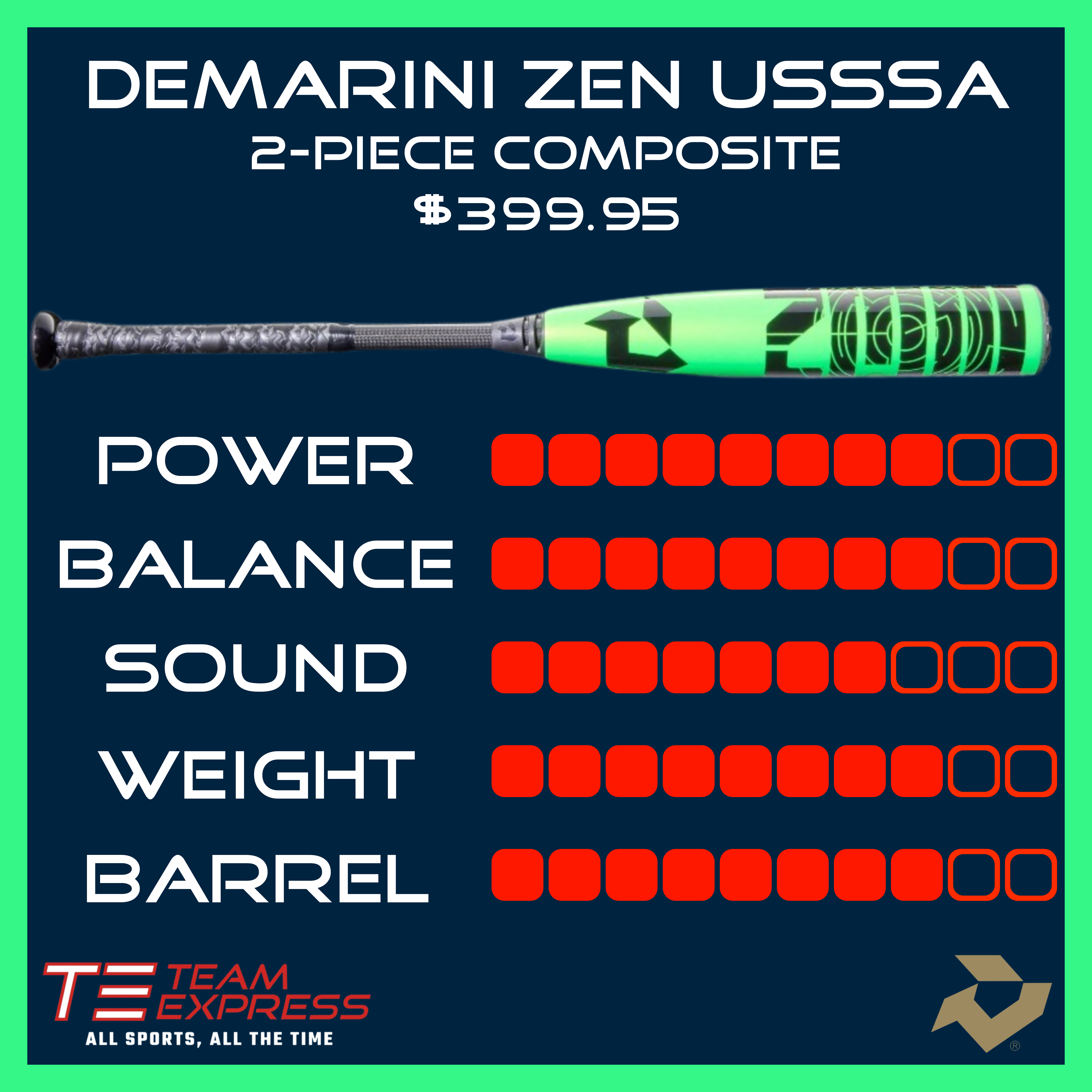 DeMarini 2026 Zen SL USSSA Baseball Bat