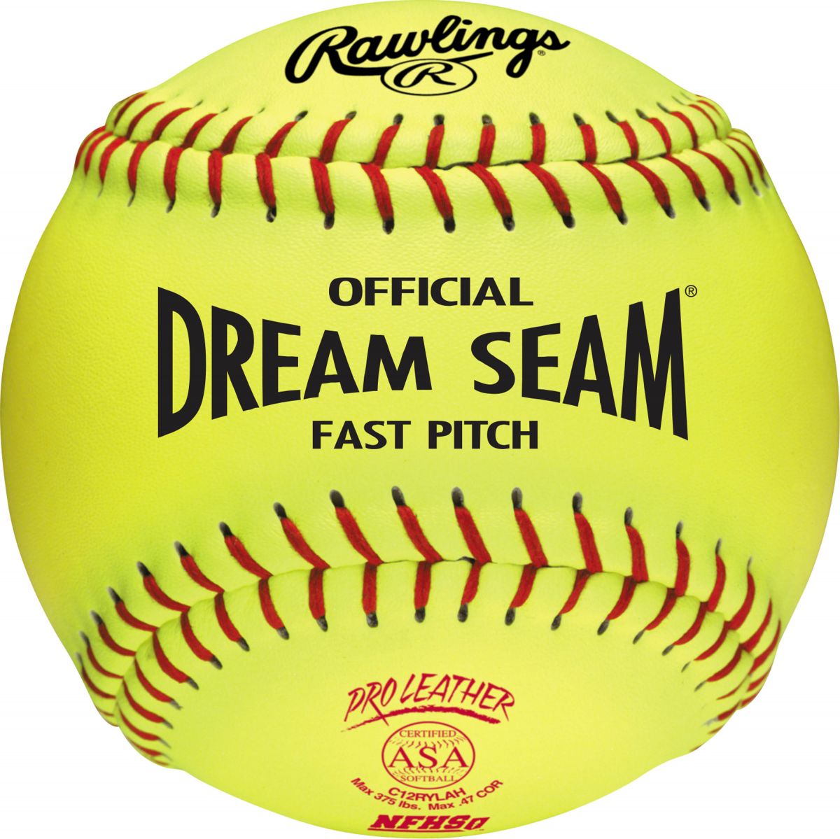 Rawlings Dream Seam 12" NFHS Leather Fastpitch Softballs (Dozen)