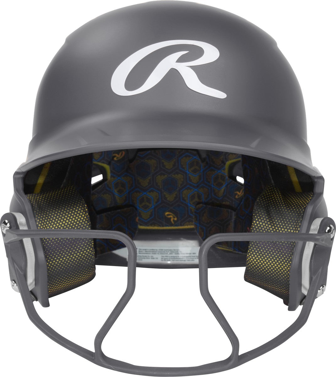 Rawlings Junior Fastpitch Matte Mach Hi-Viz 1-Tone Batting Helmet with Attached Hi-Viz Face Guard
