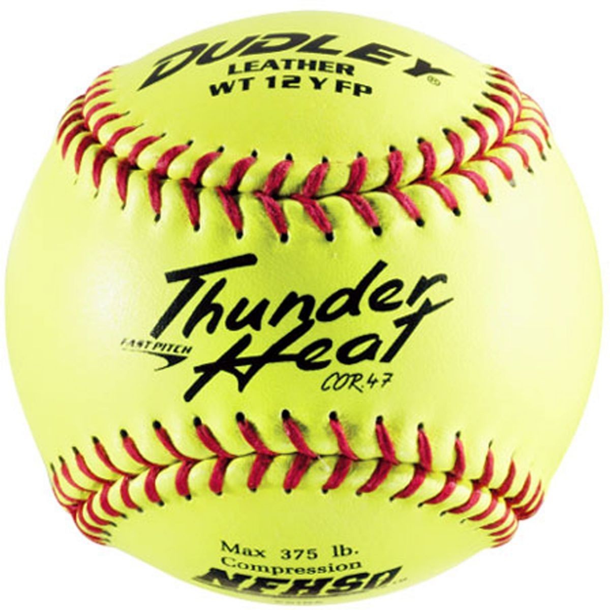 Dudley 12" Thunder Heat 88 Stitch Leather NFHS .47/375 Fastpitch Softballs (Dozen)
